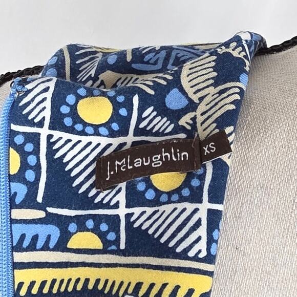 J.McLaughlin Sheath Dress Women XS Blue Abstract Print Sleeveless Stretch Preppy - Picture 6 of 10